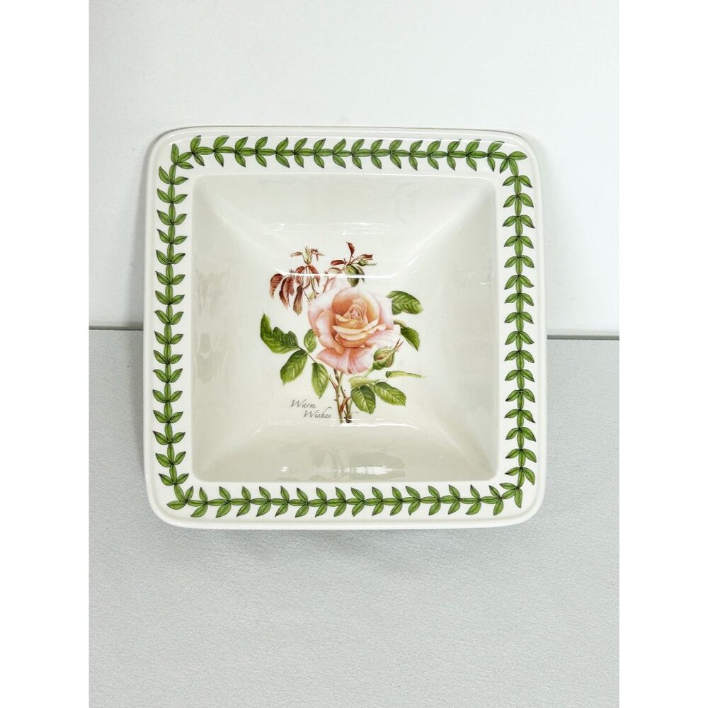 Portmeirion Botanic Garden Roses "Warm Wishes" 8 5/8" Square Serving Dish